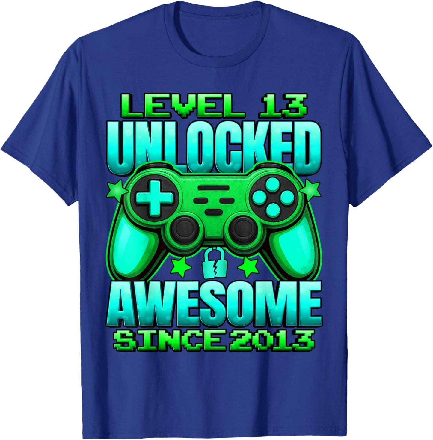 Level 13 Unlocked 13 Year Old Gifts Boys 13th Birthday Boy T-Shirt - T-Shirt | Royal