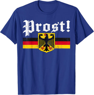 Oktoberfest Drinking Men Women Vintage German Flag Prost T-Shirt - T-Shirt | Royal