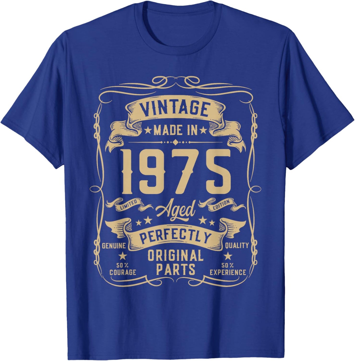 Vintage 1975 51yr 51st Birthday Gifts 51 Years Old T-Shirt - T-Shirt | Royal