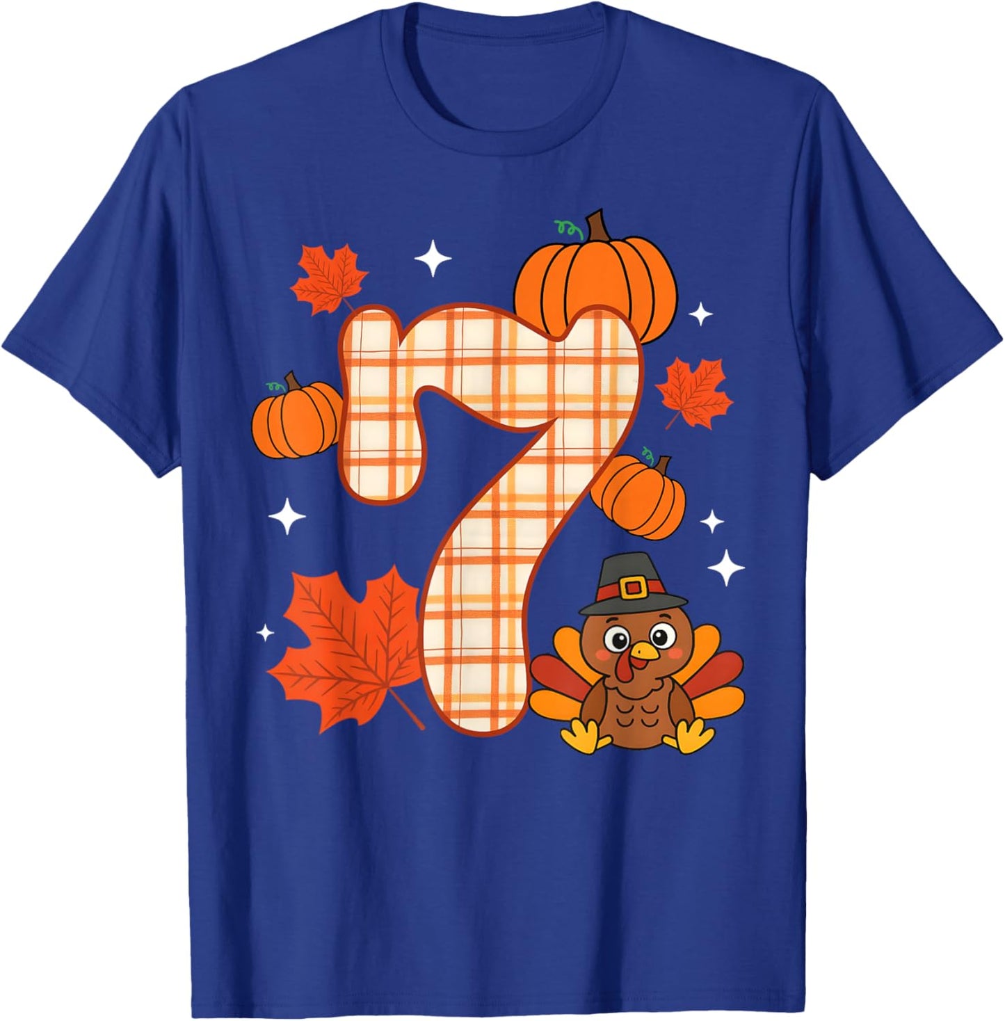 Number 7 67 Meme Thanksgiving Turkey Men Women Kids T-Shirt - T-Shirt | Royal