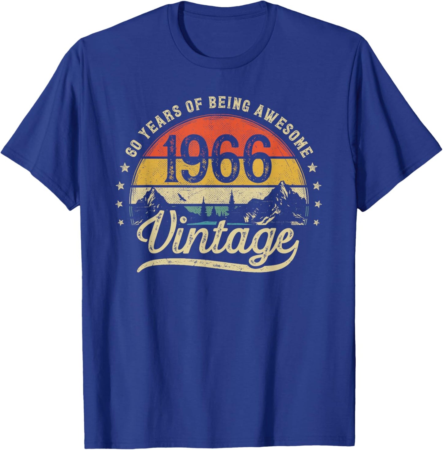 Vintage 1966 60 Years Old 60th Birthday T-Shirt - T-Shirt | Royal