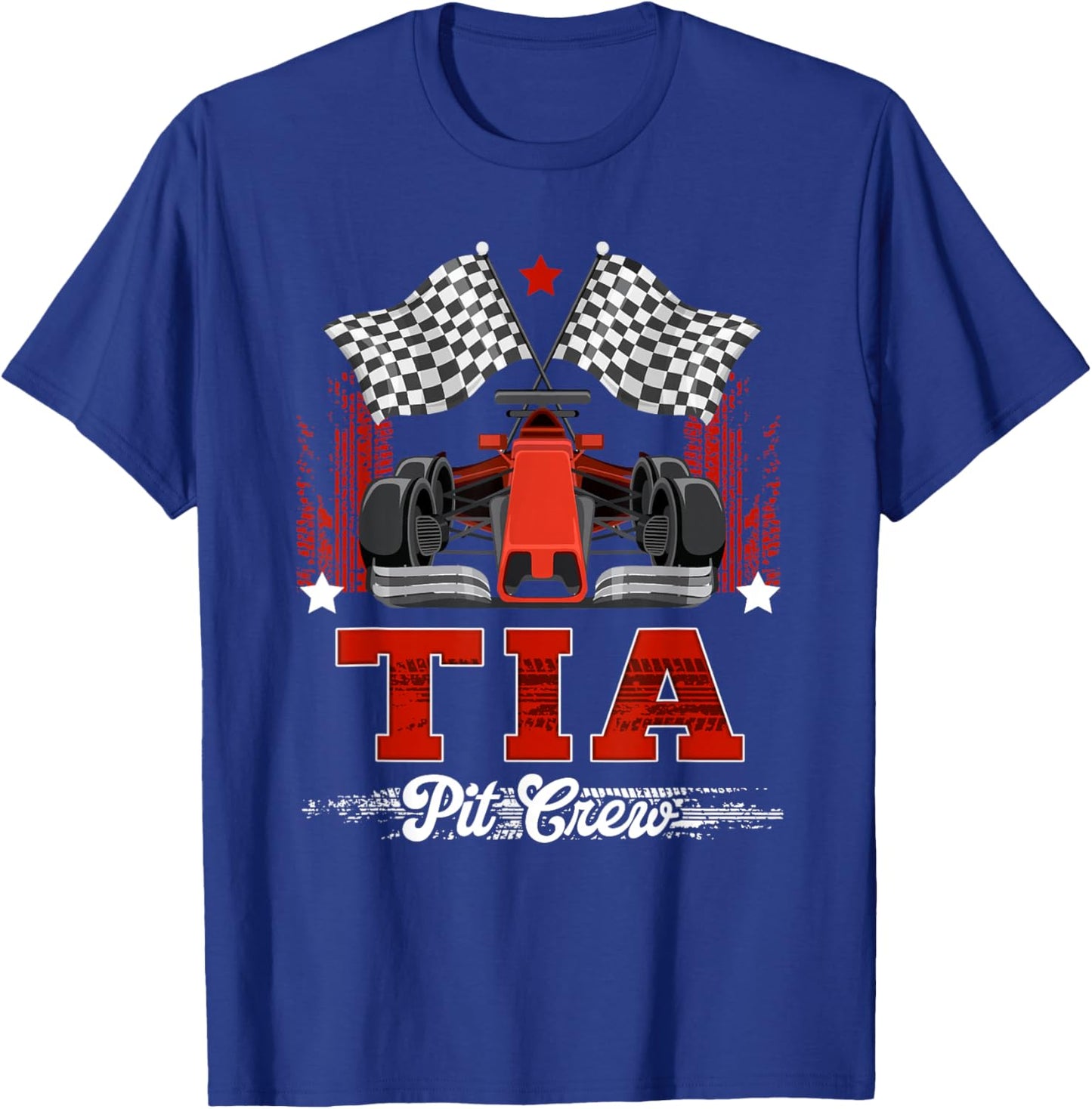 Tia Pit Crew Race Car Birthday Family Racing T-Shirt - T-Shirt | Royal