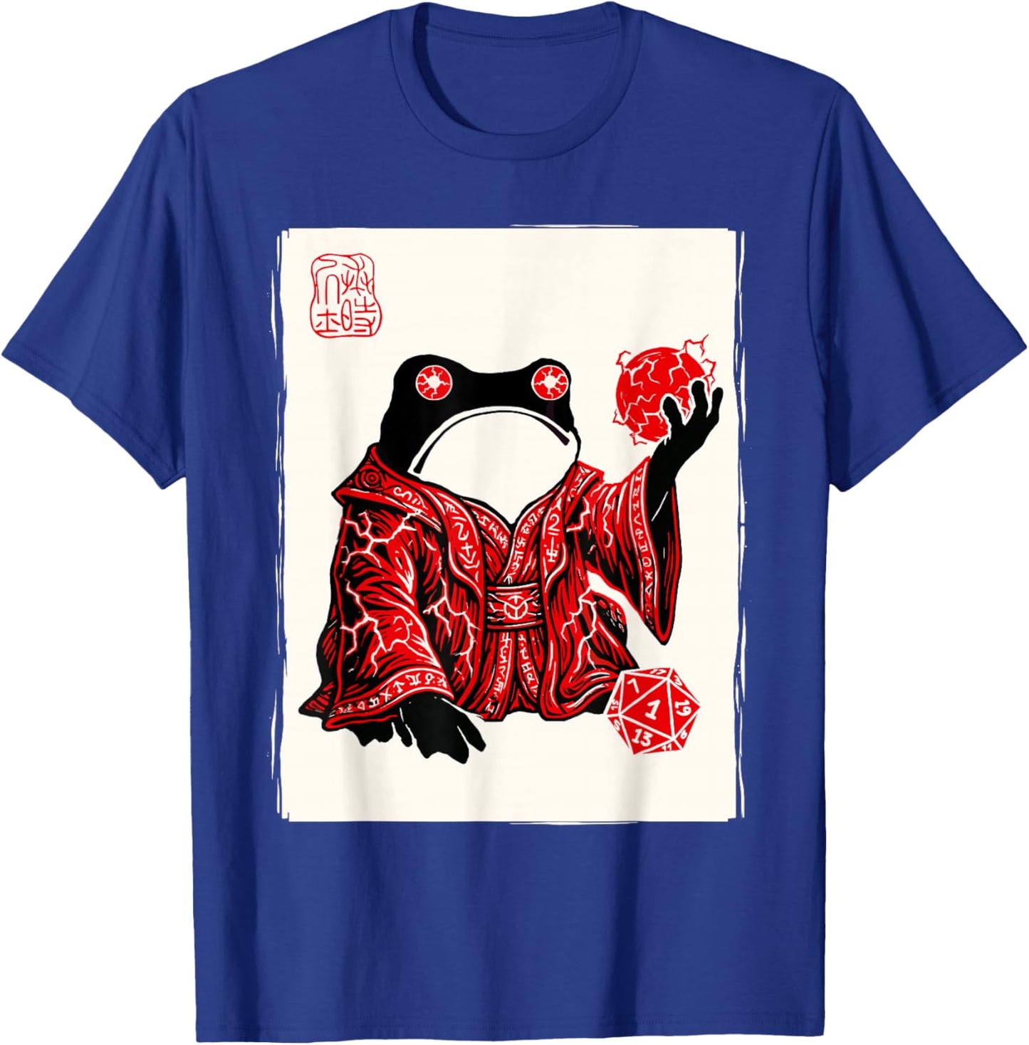 Grumpy Japanese Frog Sorcerer Funny Board Games T-Shirt - T-Shirt | Royal