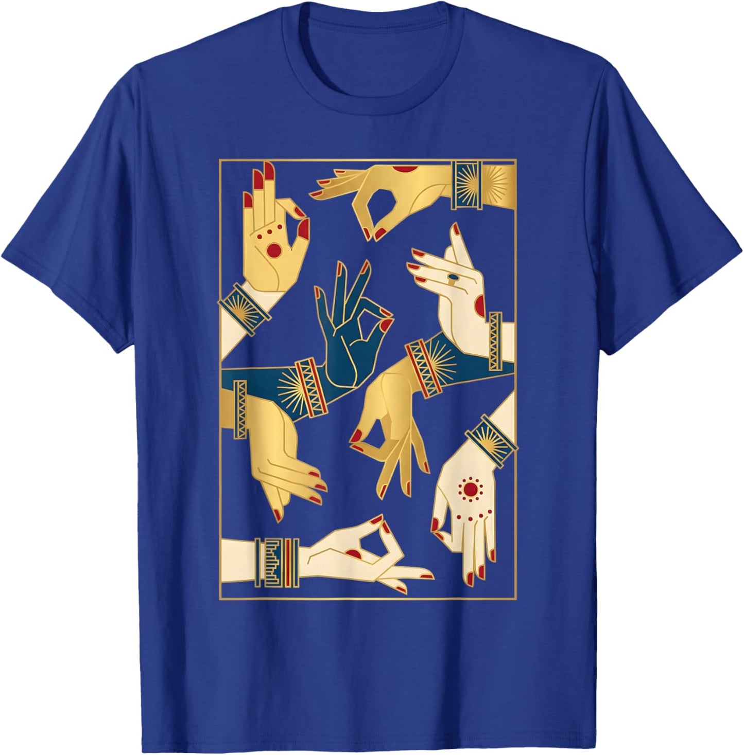 Indian Classical Dance Mudras Bharatanatyam Spiritual Desi T-Shirt - T-Shirt | Royal