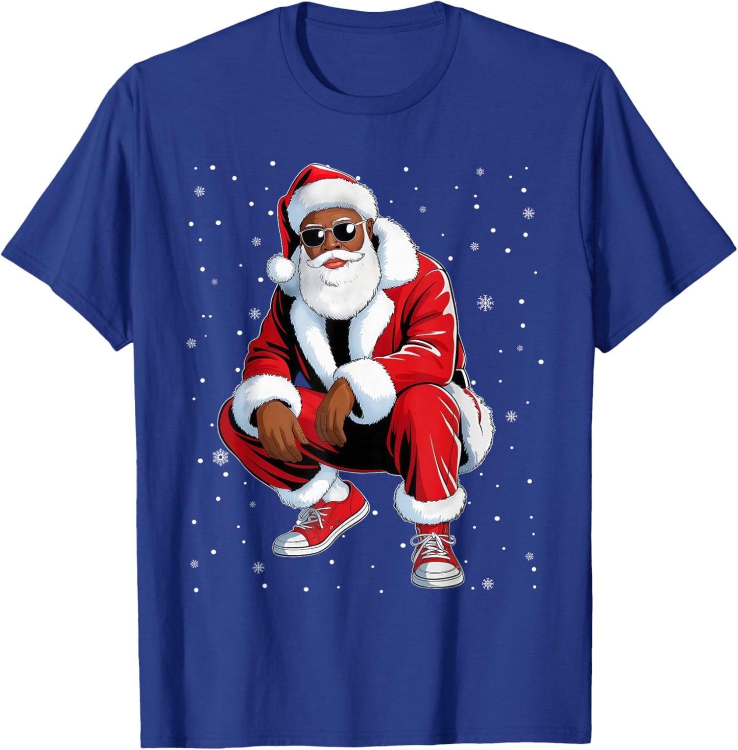 African American Funny Christmas Outfit Afro Santa Claus T-Shirt - T-Shirt | Royal