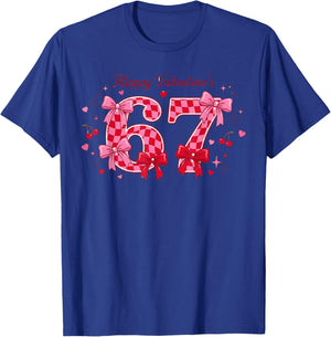 Funny 67 Valentine 6 7 Six Seven Meme Kids Women Men T-Shirt - T-Shirt | Royal