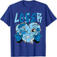 Blue Loser Lover Blue Drip Heart Matching Women T-Shirt - T-Shirt | Royal