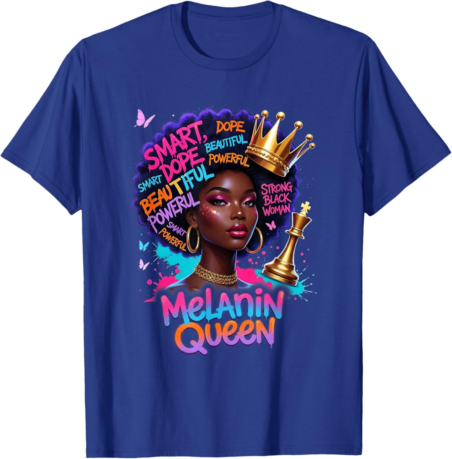 God African American Black Women Christian Afro Faith T-Shirt - T-Shirt | Royal