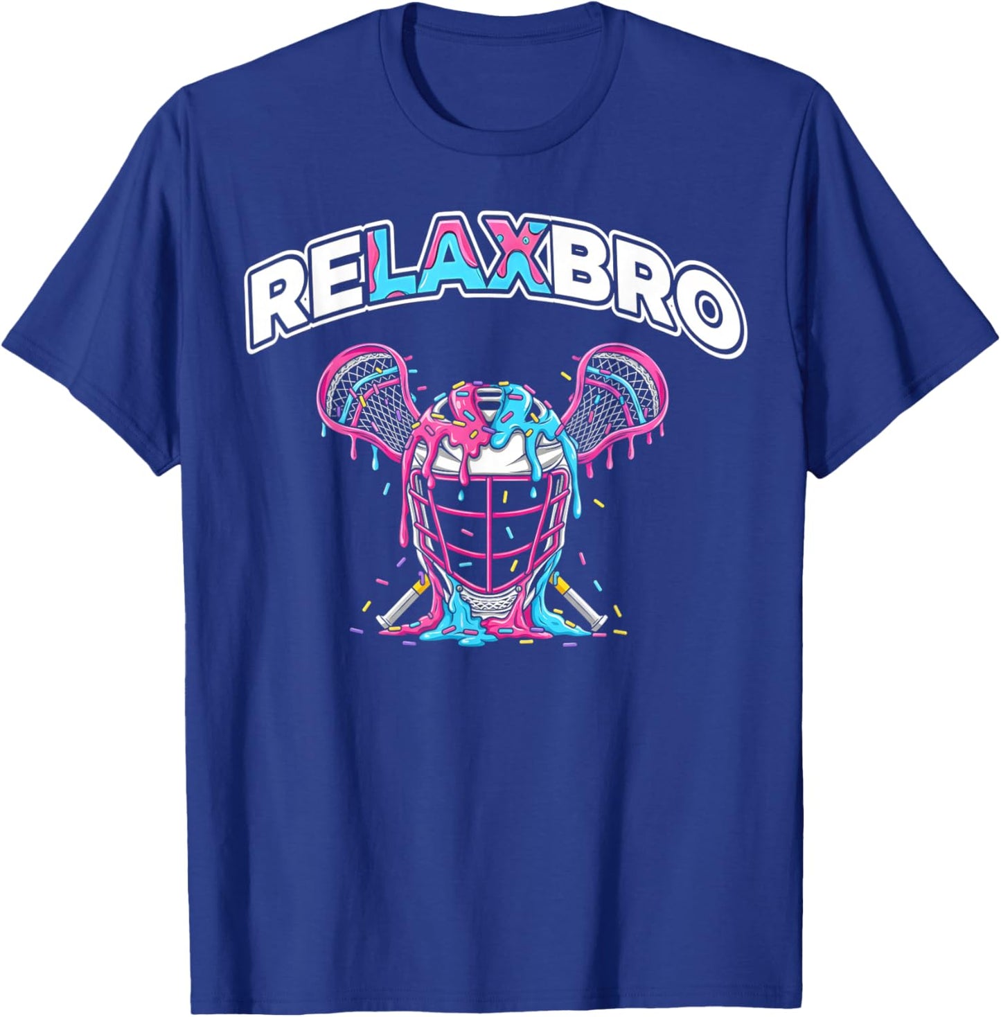 Lacrosse Ice Cream Drip Relax Bro Lax Boys Helmet Stick T-Shirt - T-Shirt | Royal