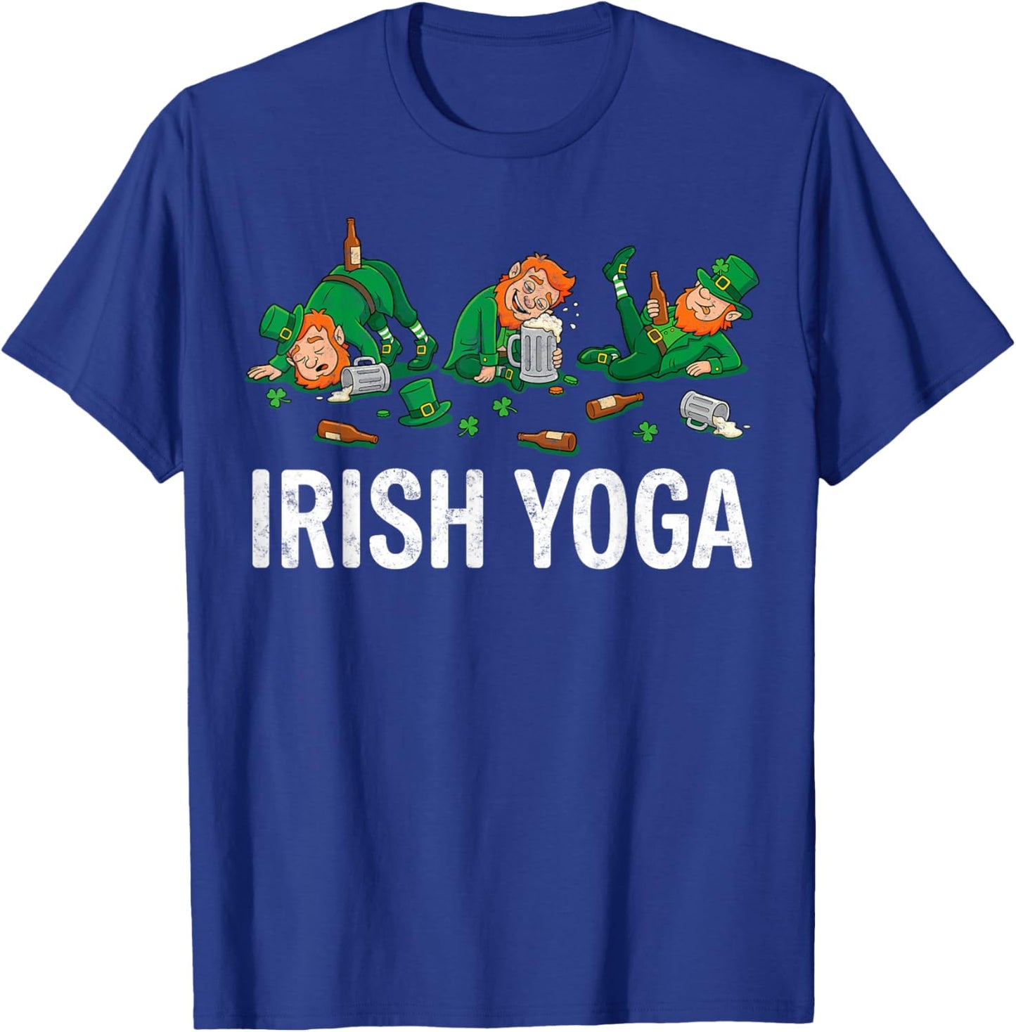 Funny St.Patrick’s Day Irish Yoga Drunk Leprechauns Drinking T-Shirt - T-Shirt | Royal