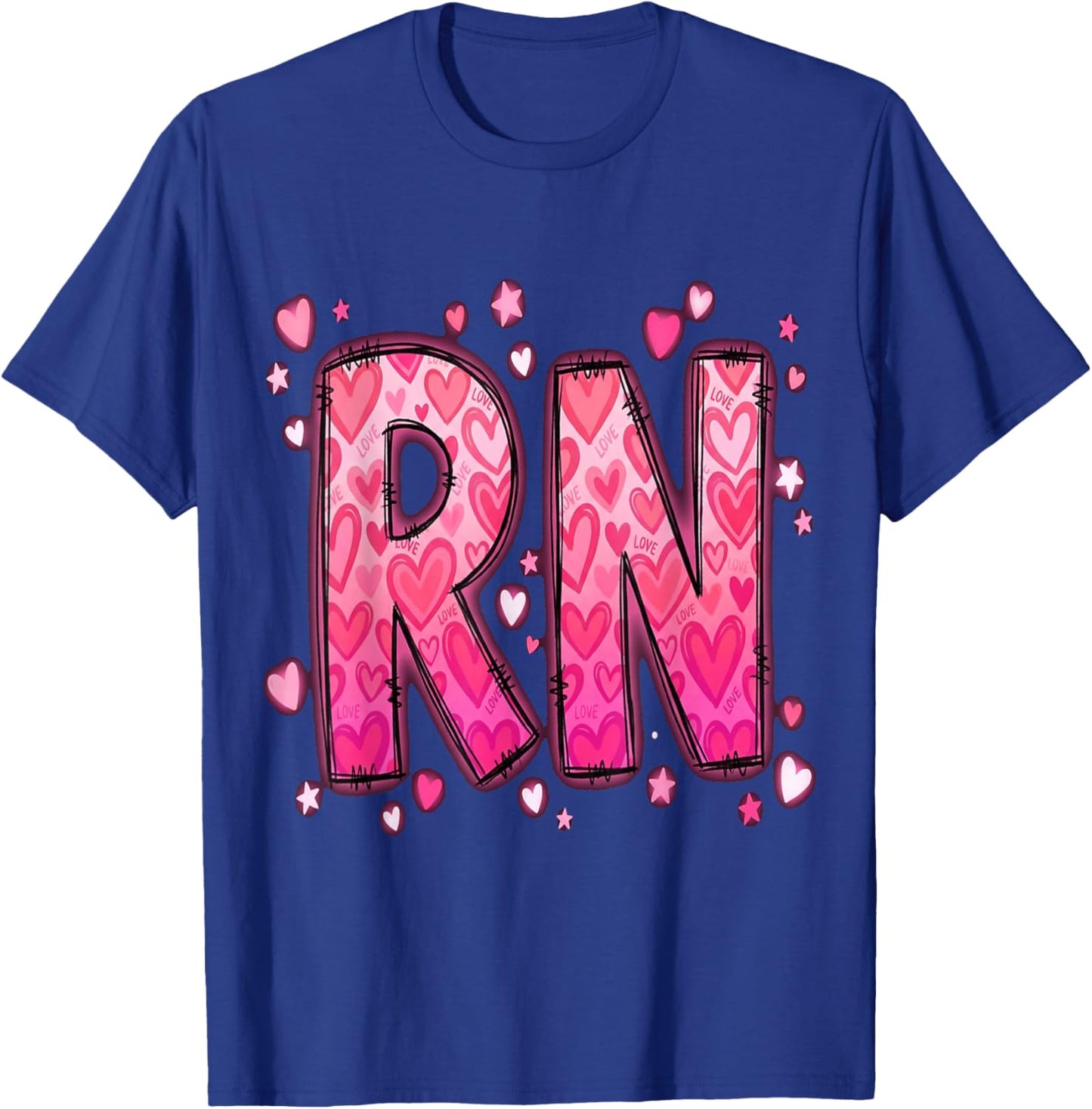 Healthcare Heart Registered Nurse RN Valentines Nurses T-Shirt - T-Shirt | Royal