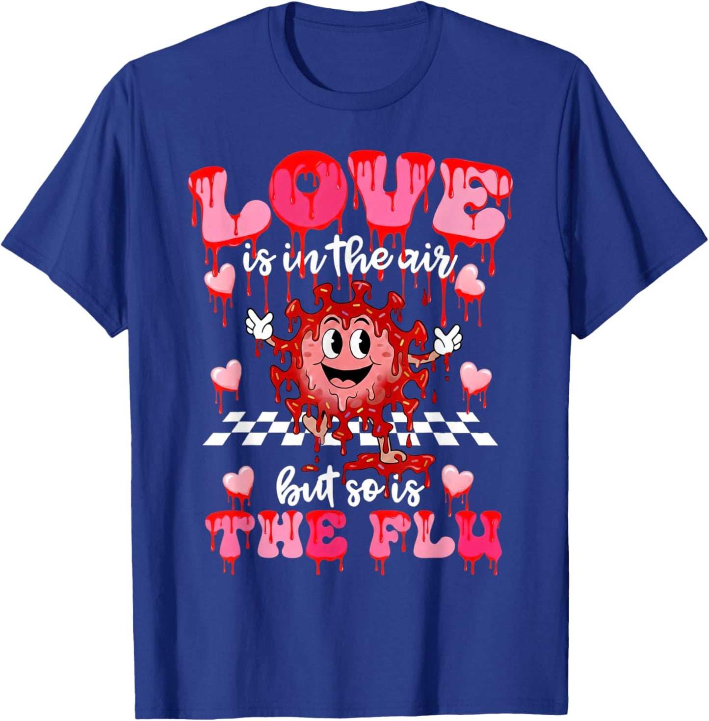 Valentine Nurse Funny Love is in The Air Flu Humor T-Shirt - T-Shirt | Royal