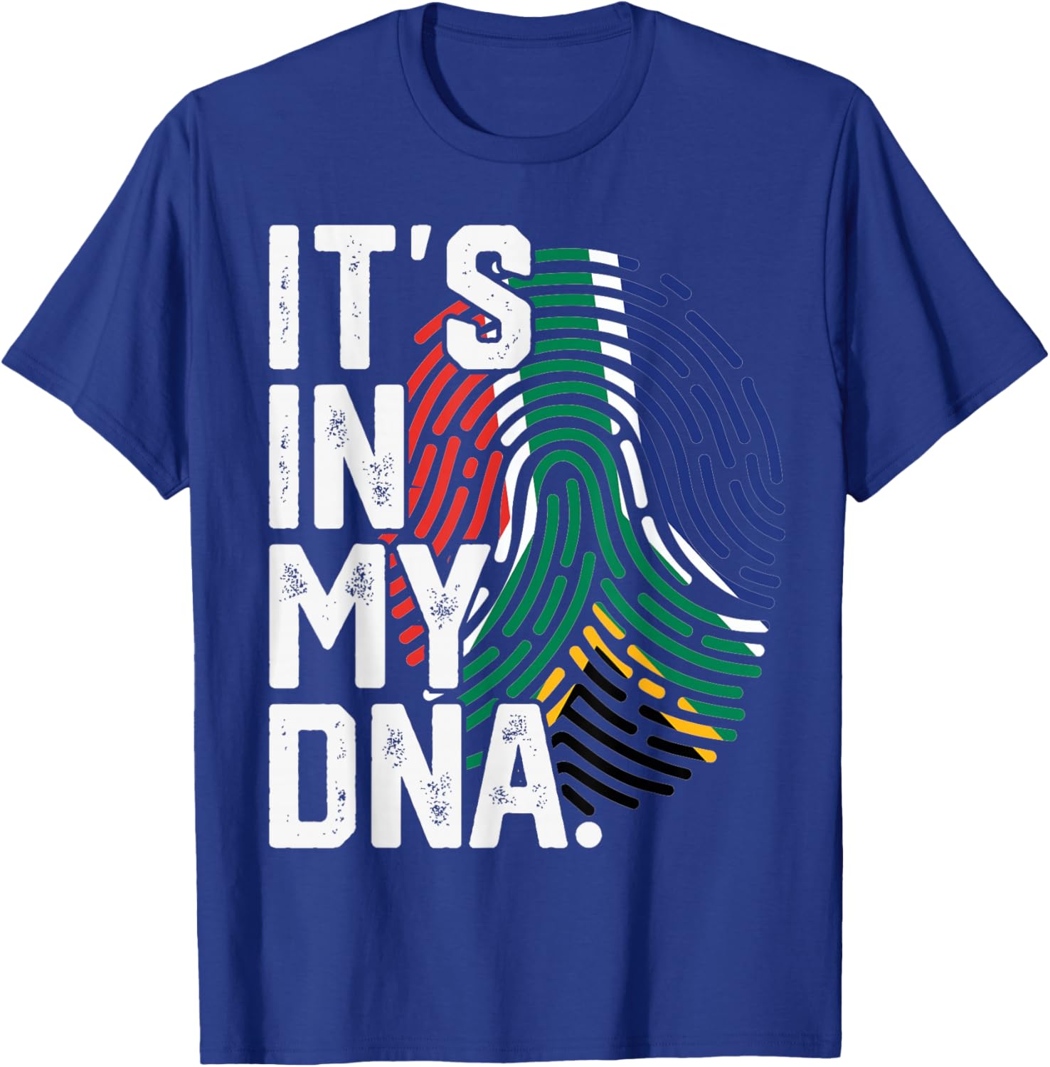 South Africa Roots Flag Fingerprint Graphic Patriotic T-Shirt - T-Shirt | Royal