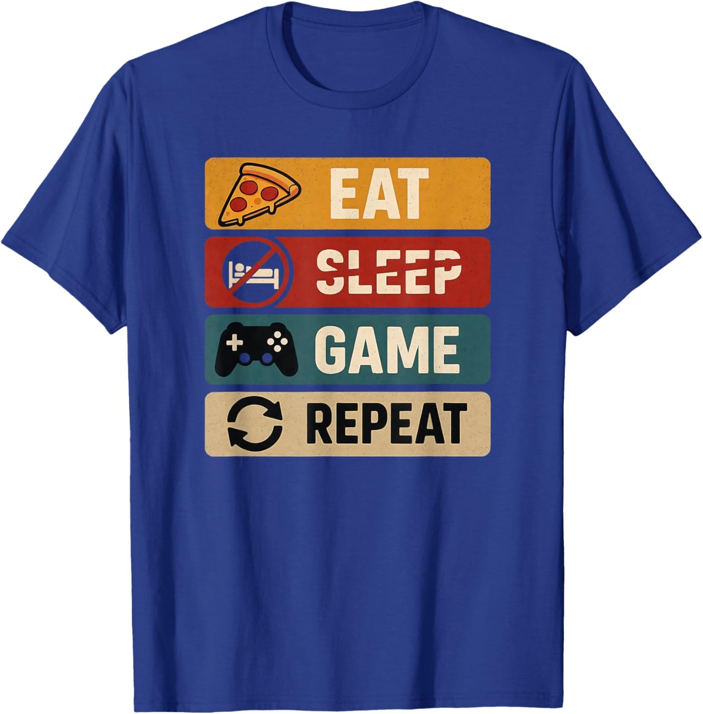 Eat No Sleep Game Repeat T-Shirt - T-Shirt | Royal