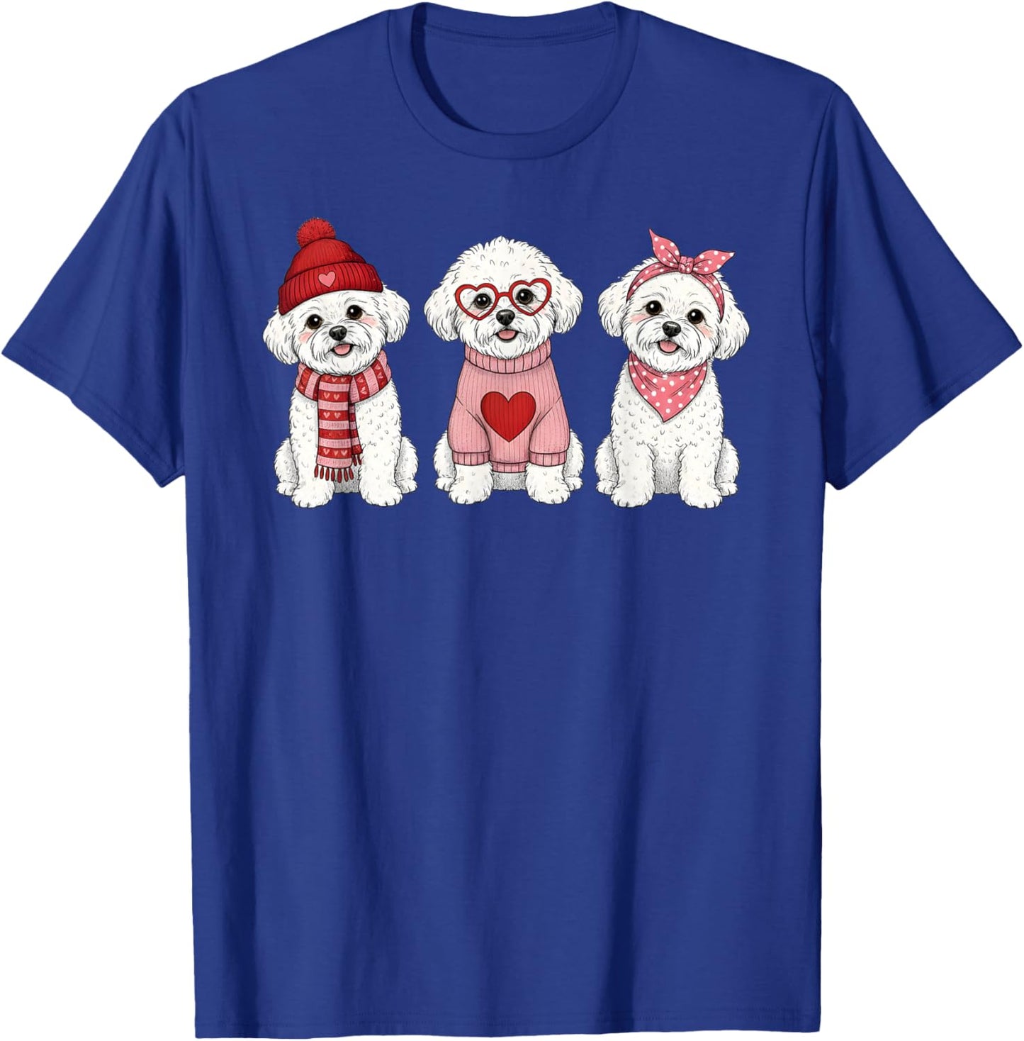 Cute Bichon Frise Valentine Dog T-Shirt - T-Shirt | Royal