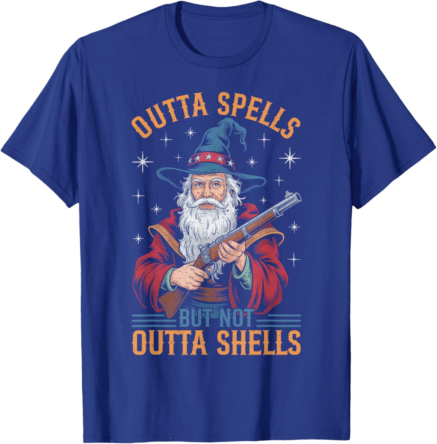Funny Outta Spells But Not Outta Shells Wizard Fantasy Meme T-Shirt - T-Shirt | Royal
