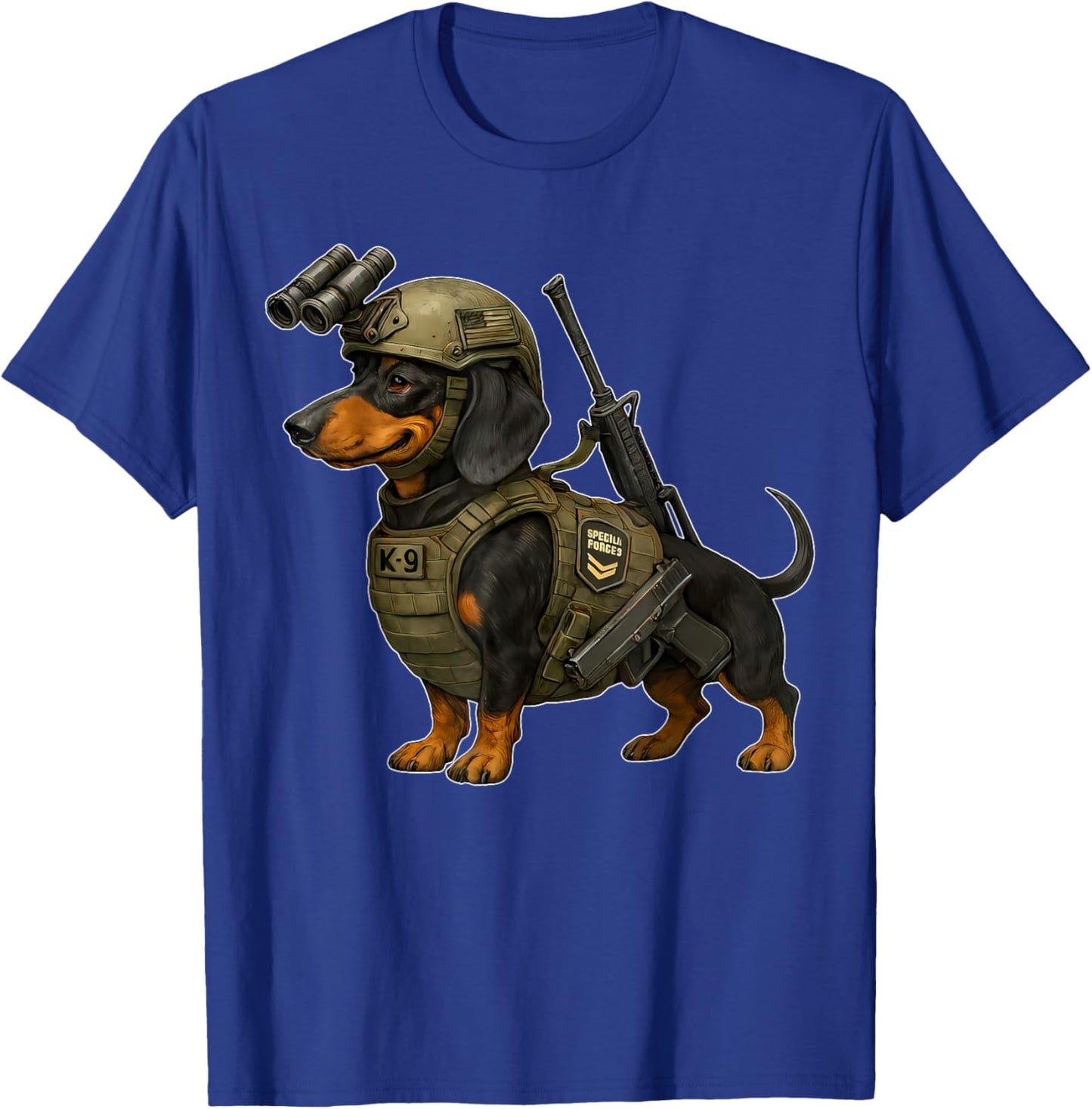 Tactical Dachshund Command-Dog Funny Dog Squad T-Shirt - T-Shirt | Royal