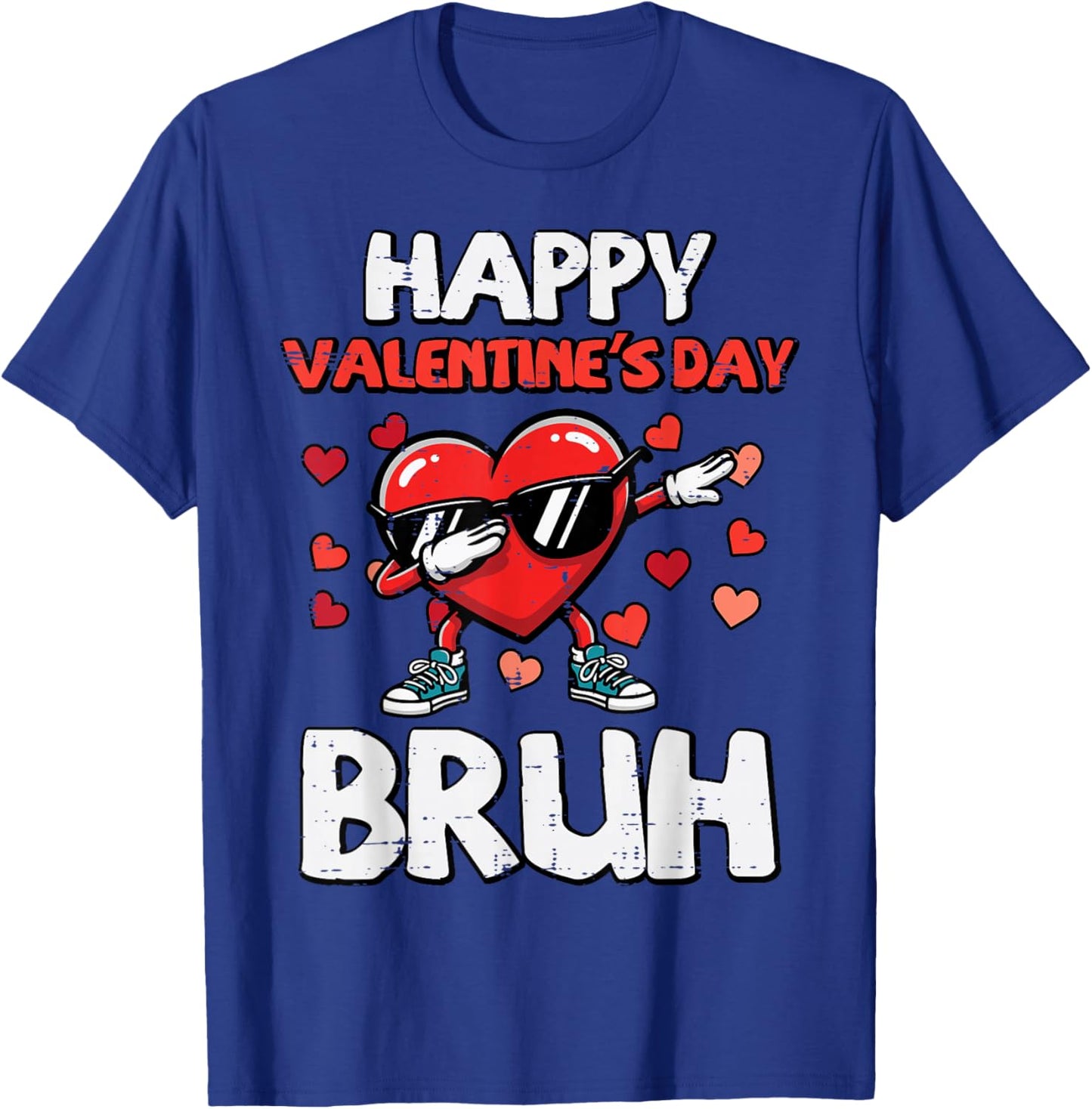 Happy Valentines Day Bruh Heart Meme Dance Kids Men Women T-Shirt - T-Shirt | Royal
