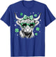 Highland Cow St Patrick's Day Coquette Bow Lucky Shamrock T-Shirt - T-Shirt | Royal