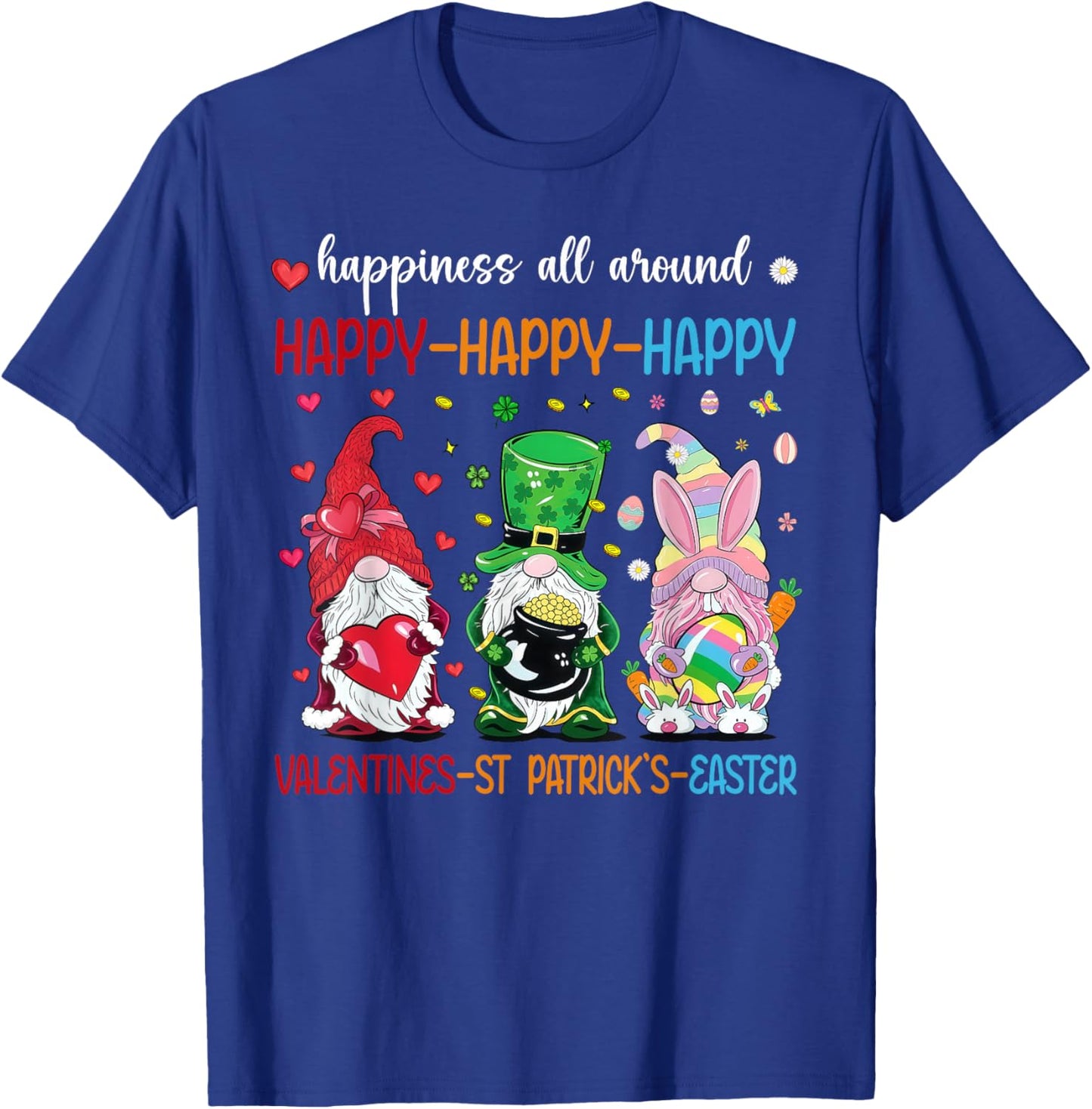 Happy Valentines St Patrick Day Easter Day Holiday Gnome Fun T-Shirt - T-Shirt | Royal
