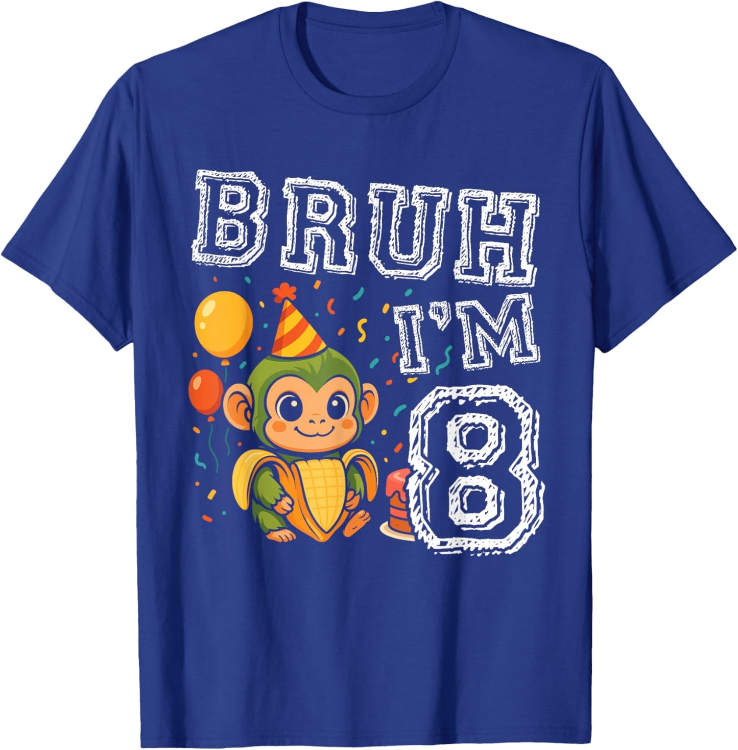Italian Brainrot Bruh I'm 8 Age 8th Kids Boys Girls T-Shirt - T-Shirt | Royal