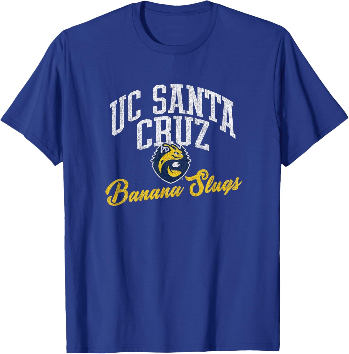UC Santa Cruz UCSC Banana Slugs Archover Script T-Shirt - T-Shirt | Royal