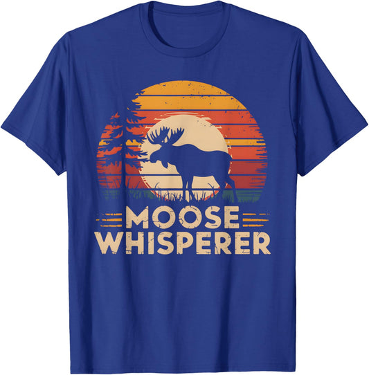 Moose Whisperer Retro Vintage Moose Lover T-Shirt - T-Shirt | Royal