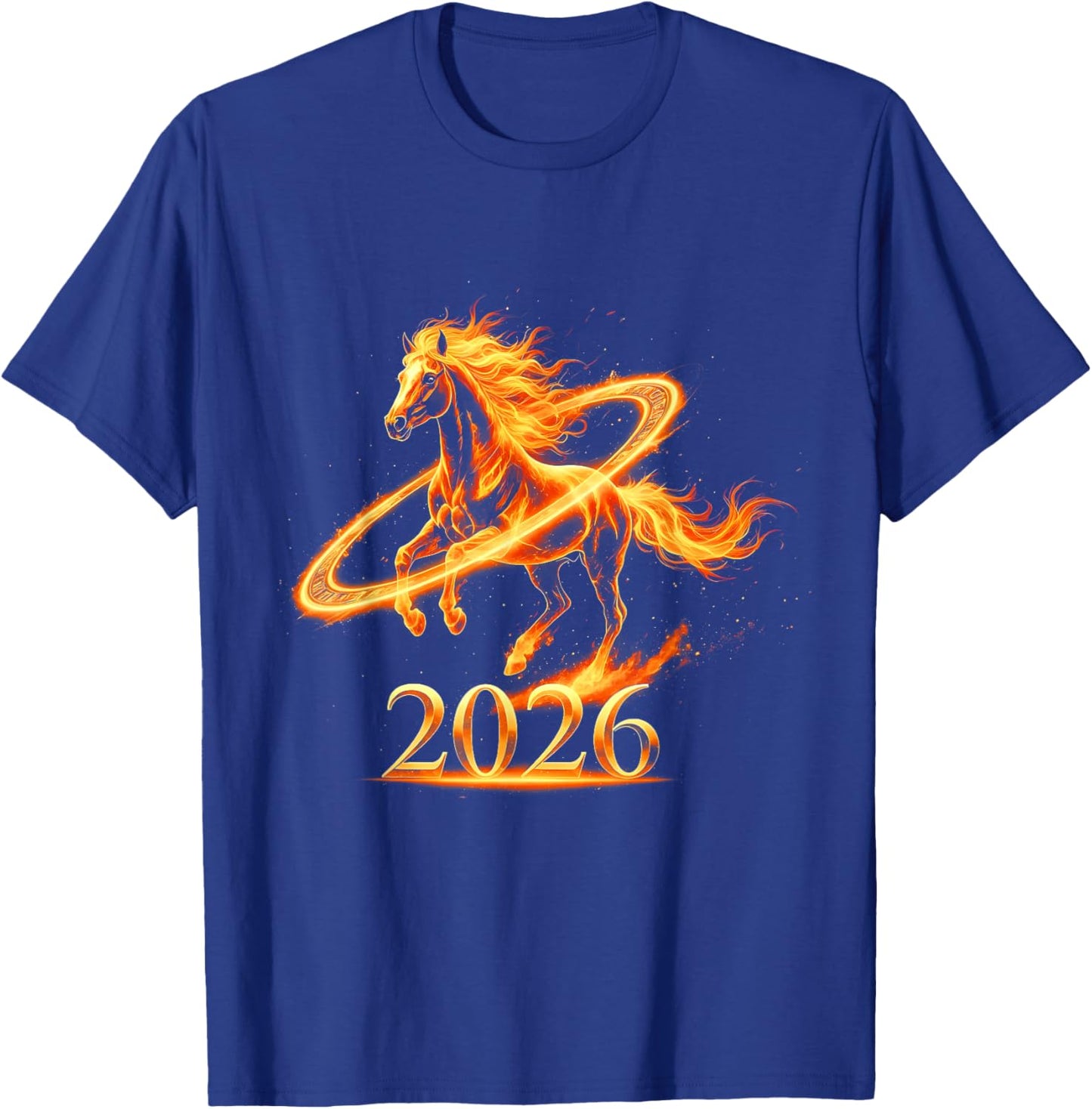 Zodiac Fire Gold Year of The Horse 2026 Lunar New Year T-Shirt - T-Shirt | Royal