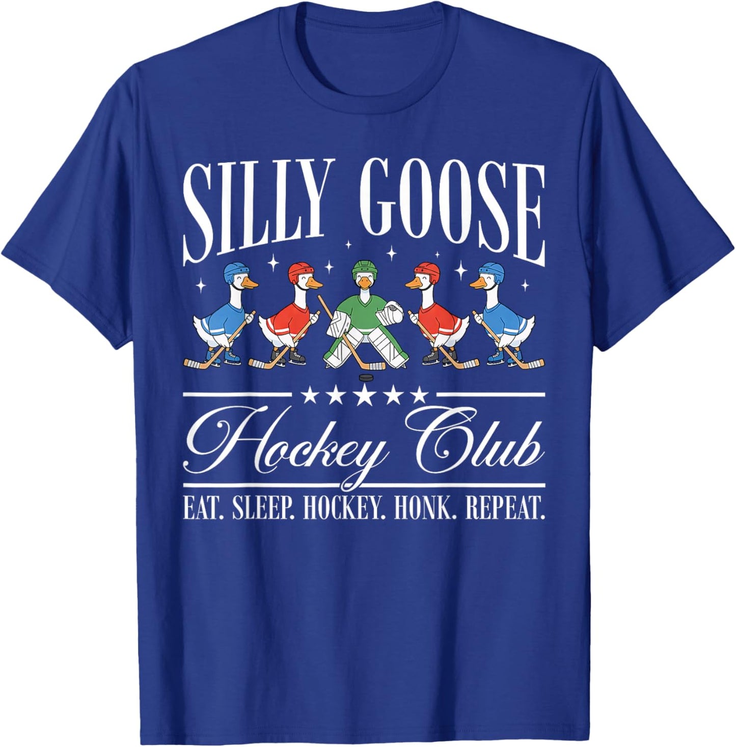 Silly Goose Hockey Club Funny Goose Hockey Lovers T-Shirt - T-Shirt | Royal