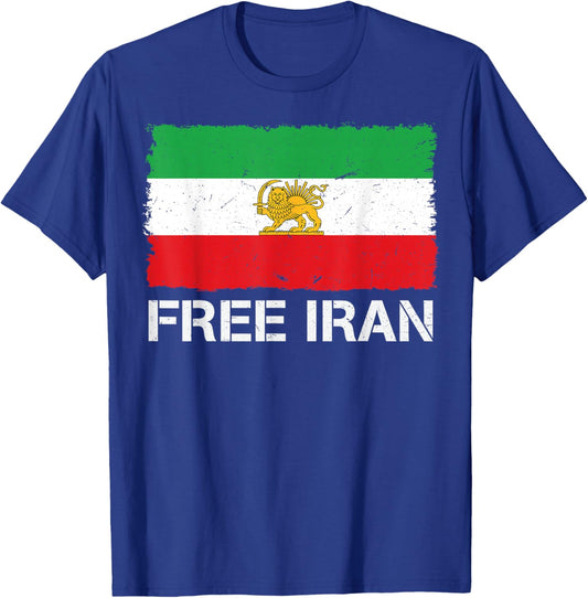 Free Iran Iran Flag Lion Persian Freedom Iran MIGA T-Shirt - T-Shirt | Royal