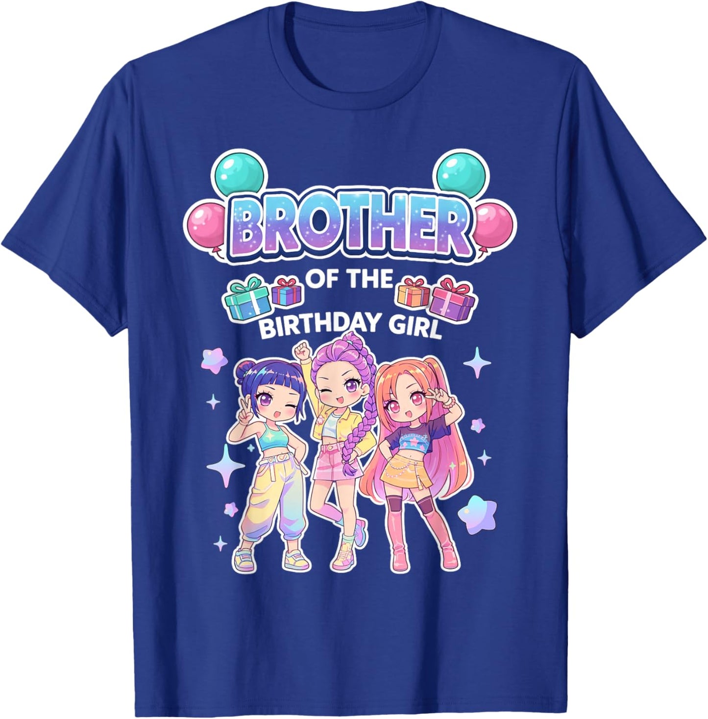 Brother of the Birthday Girl Cute Chibi Funny Korean Pop T-Shirt - T-Shirt | Royal