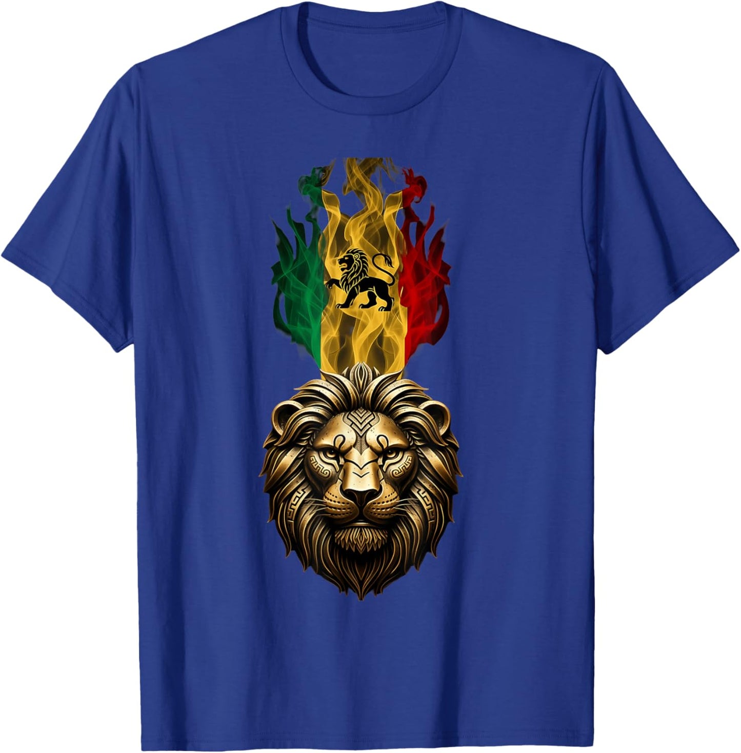 Rasta Reggae Lion of Judah Headphones Jamaican Reggae Music T-Shirt - T-Shirt | Royal