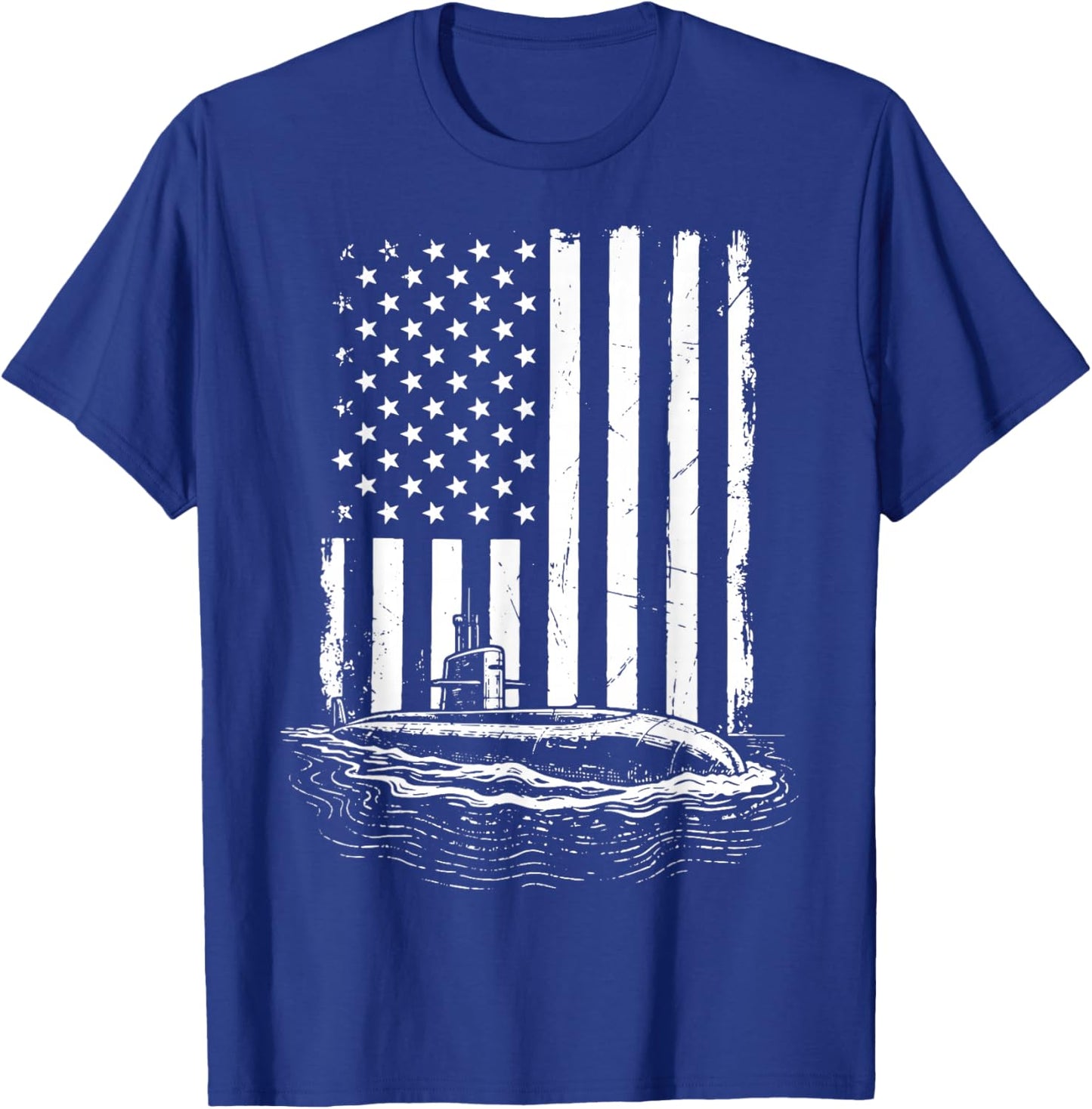 Submarine USA Flag Veteran 4th of July T-Shirt - T-Shirt | Royal