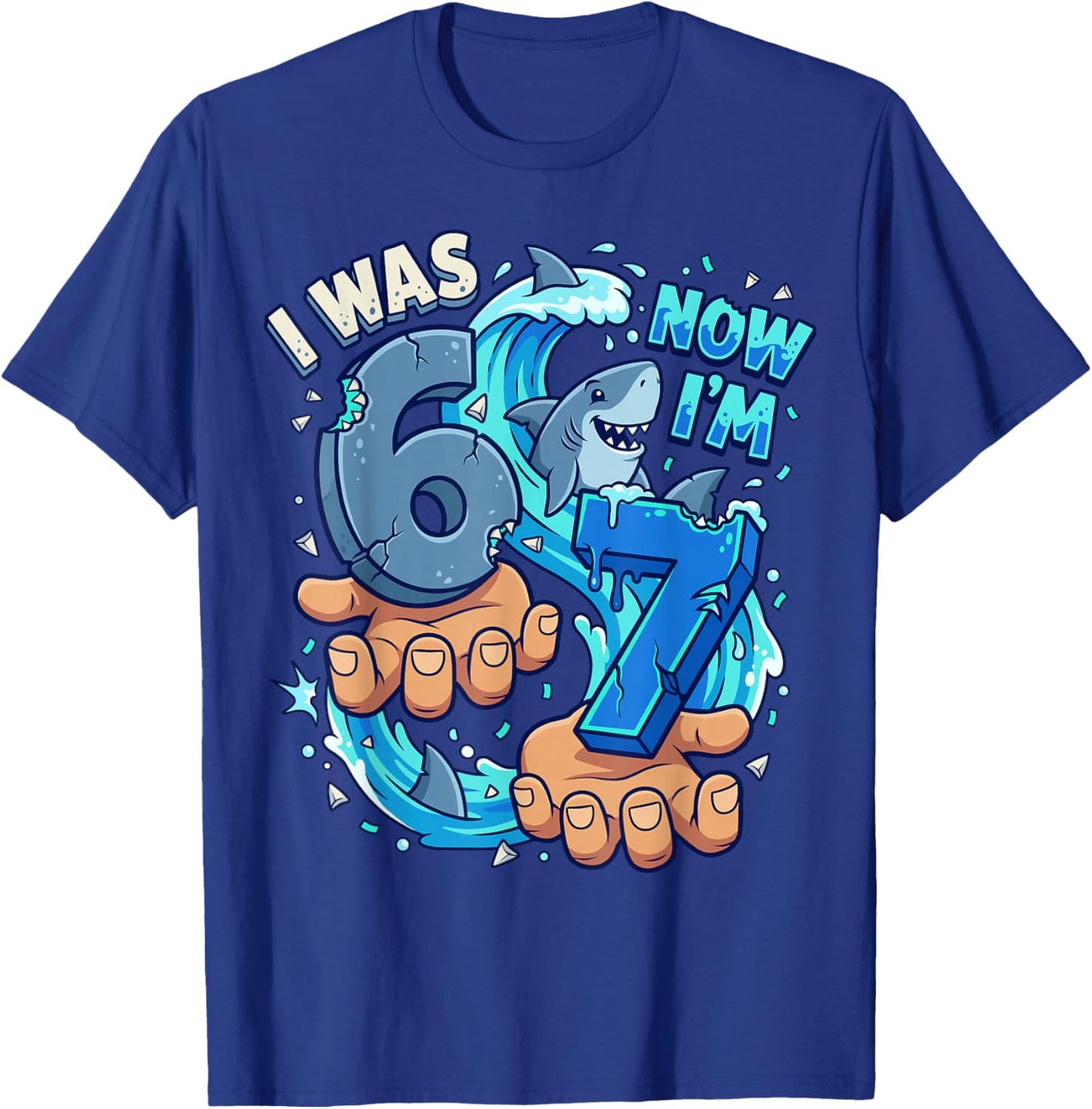 I was 6 Now I'm 7 7th Birthday 6 7 Birthday Boys T-Shirt - T-Shirt | Royal
