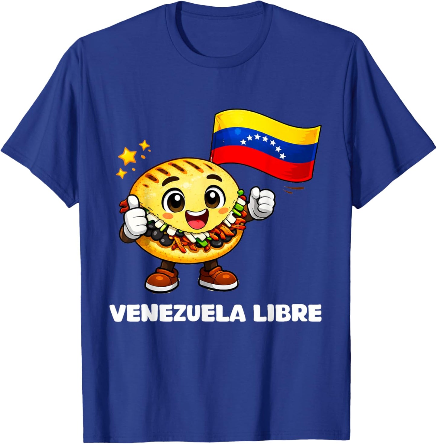 Venezuela Libre Venezuelan Freedom Strong Arepa Flag T-Shirt - T-Shirt | Royal