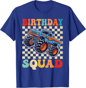 Birthday Squad Monster Truck Birthday Boys Family Matching T-Shirt - T-Shirt | Royal