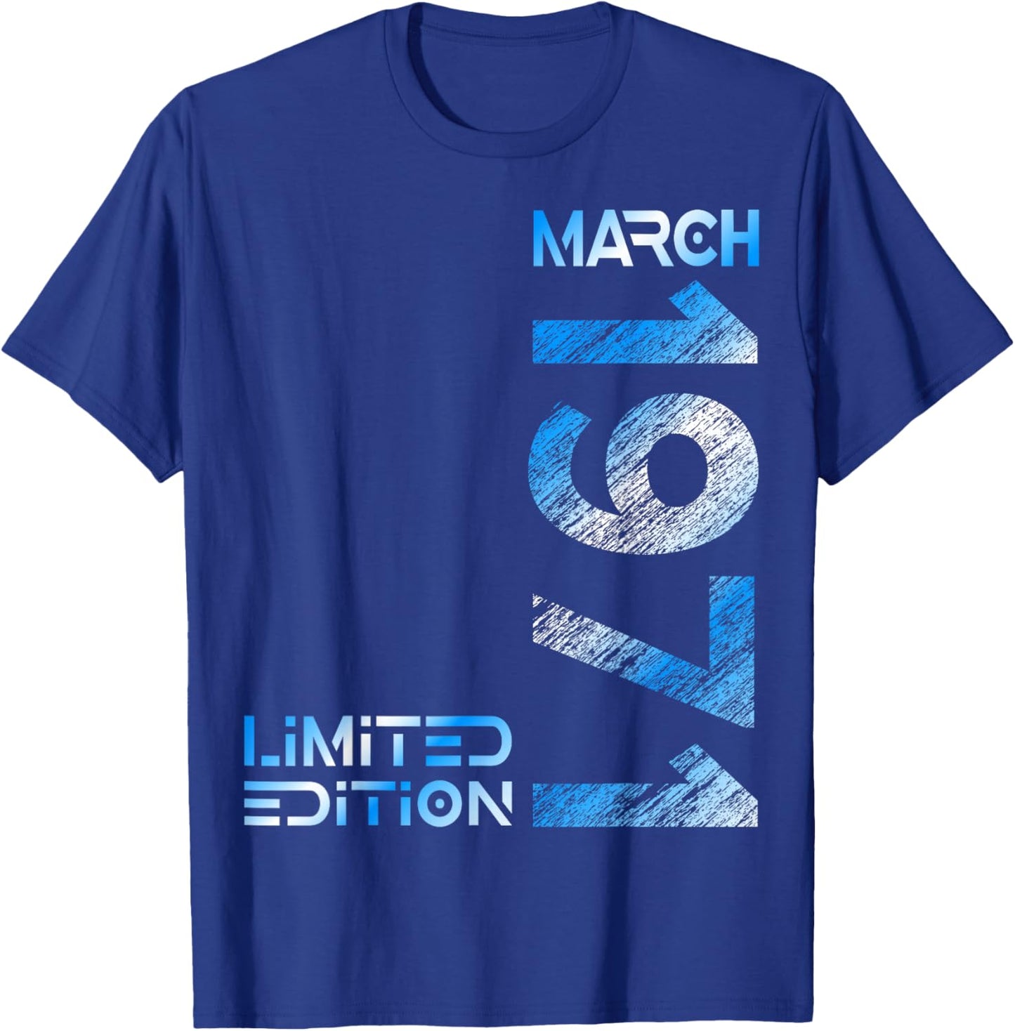 Limited Edition March 1971 Vintage 55. Birthday T-Shirt - T-Shirt | Royal