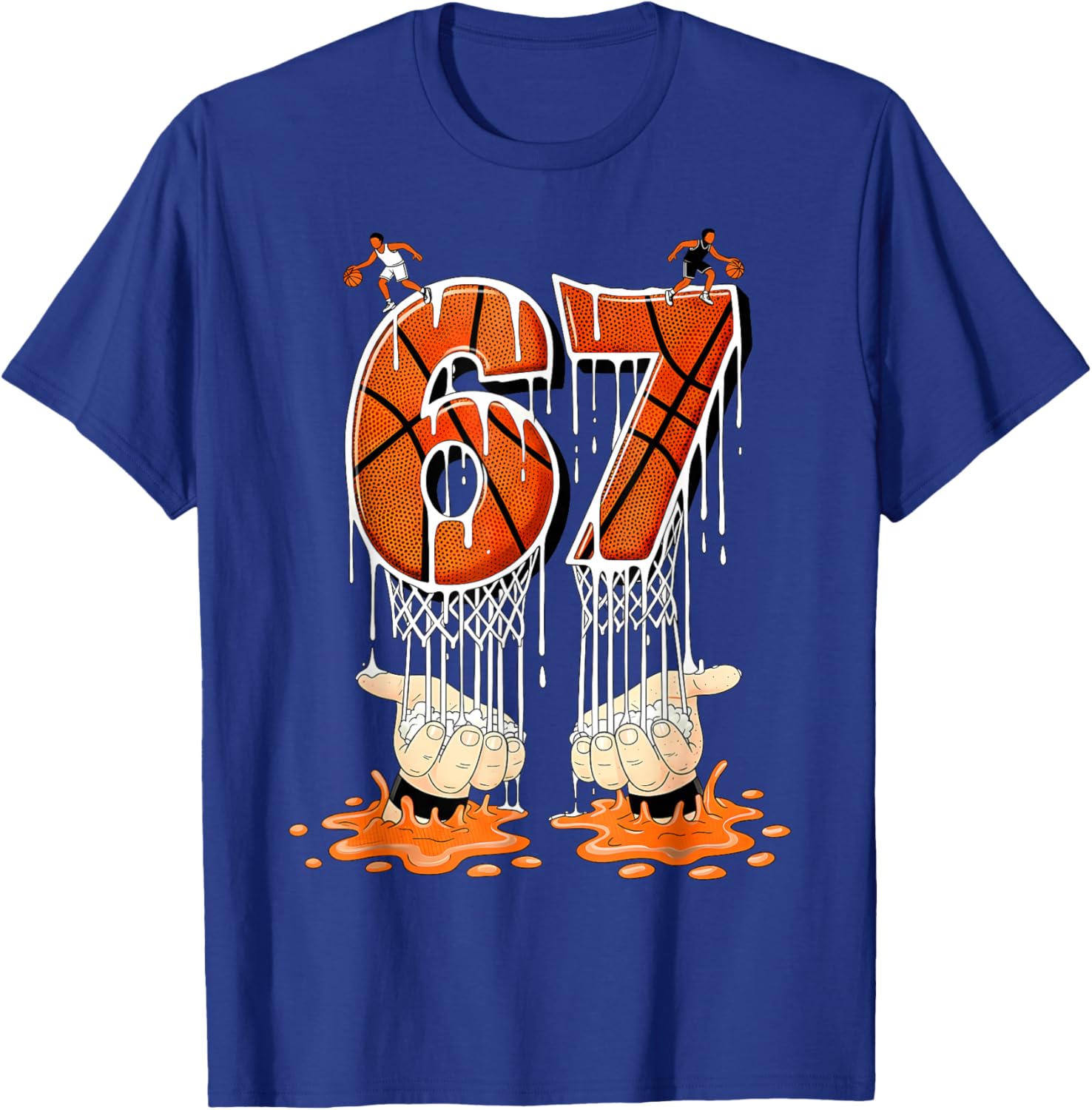 Basketball 67 Six Seven Funny Gen Alpha Meme Drip Boys Kids T-Shirt - T-Shirt | Royal