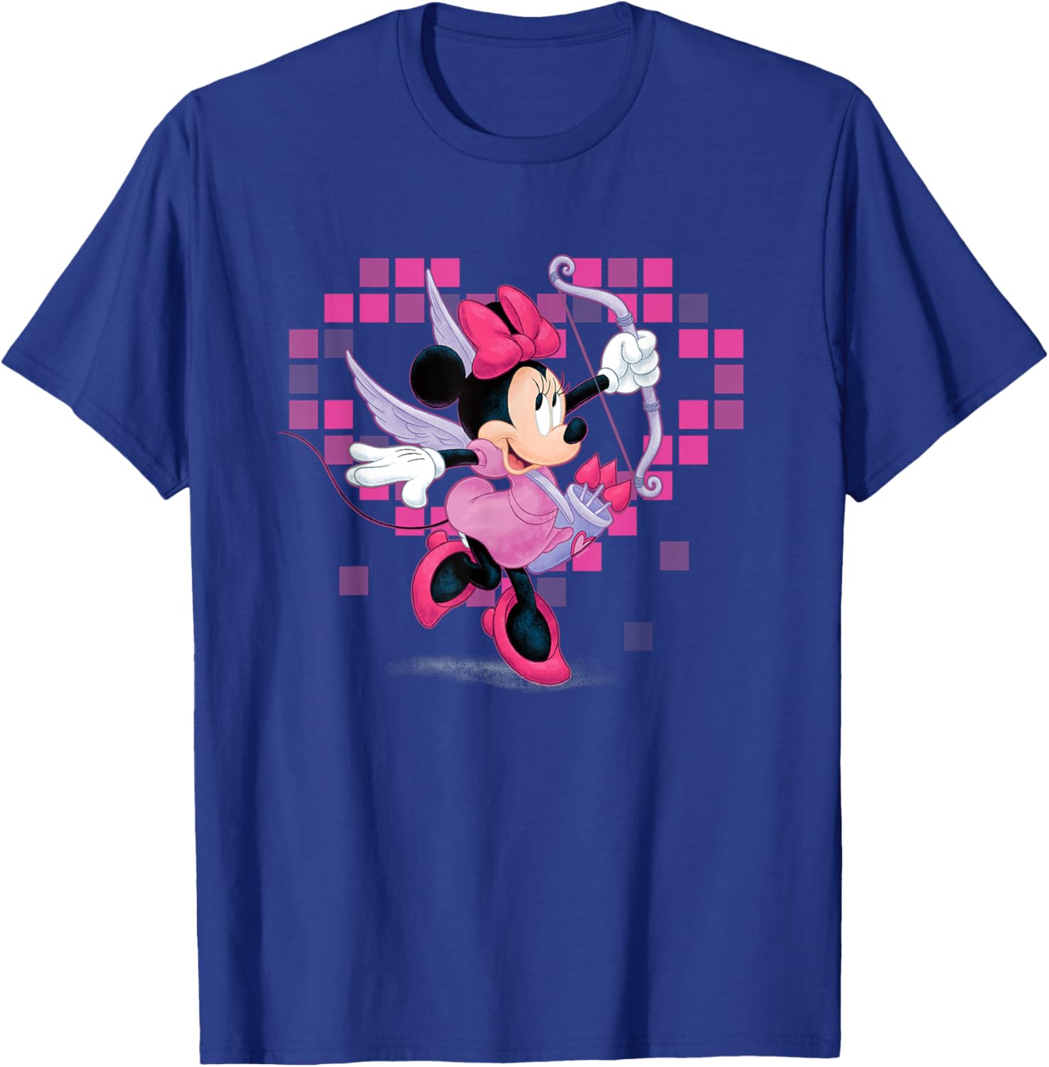 Disney Minnie Mouse Valentine's Day Cupid Pixel Heart T-Shirt - T-Shirt | Royal