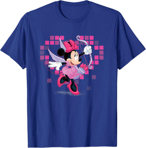 Disney Minnie Mouse Valentine's Day Cupid Pixel Heart T-Shirt - T-Shirt | Royal