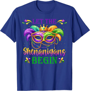 Let The Shenanigans Begin Mardi Gras Costume Men Women Kids T-Shirt - T-Shirt | Royal