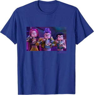 Kpop Demon Hunters Halloween Mira Rumi & Zoey Eating Ramyeon T-Shirt - T-Shirt | Royal