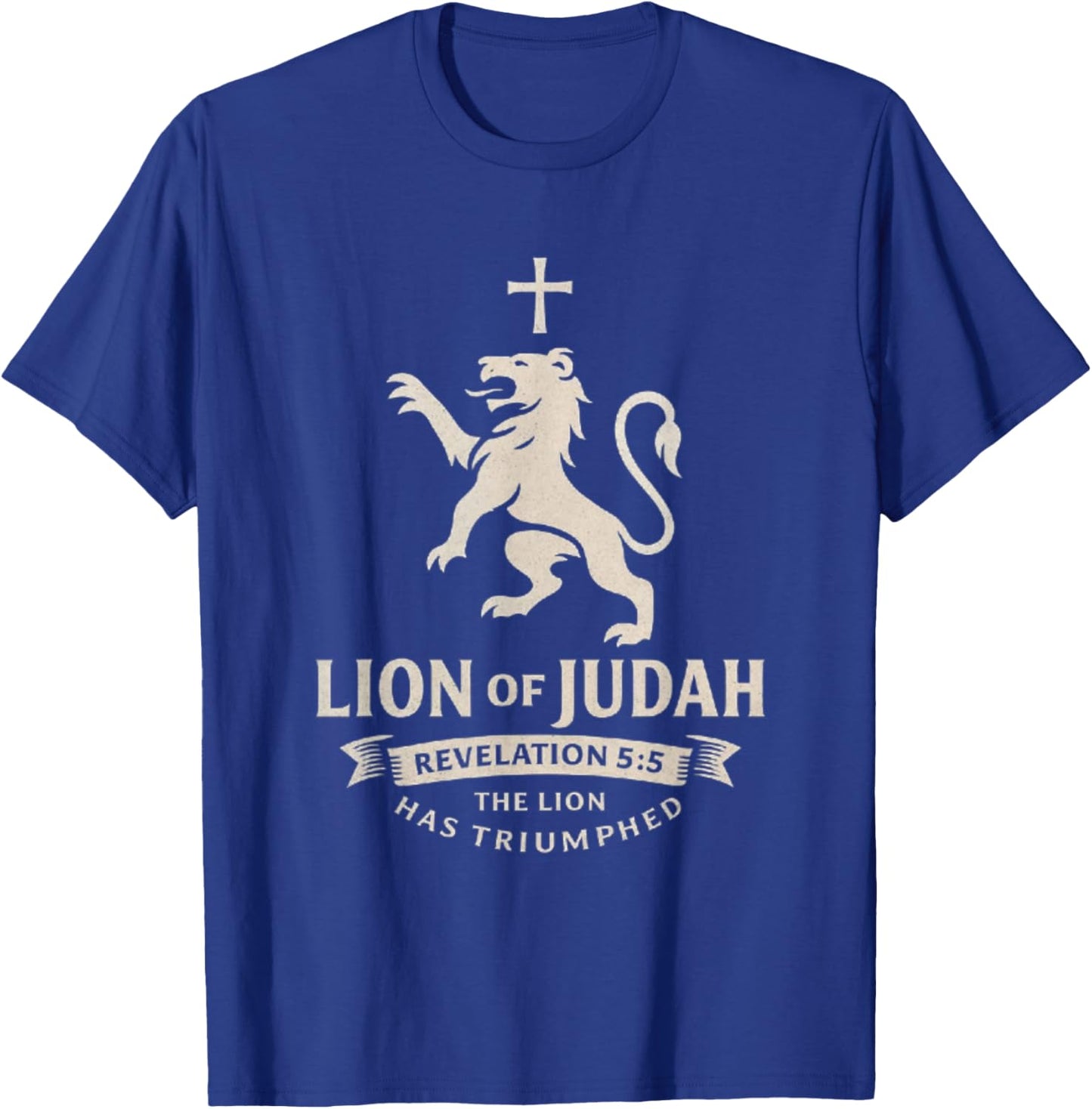 Lion of Judah Christian Apparel – Revelation 5:5 – Vintage T-Shirt - T-Shirt | Royal