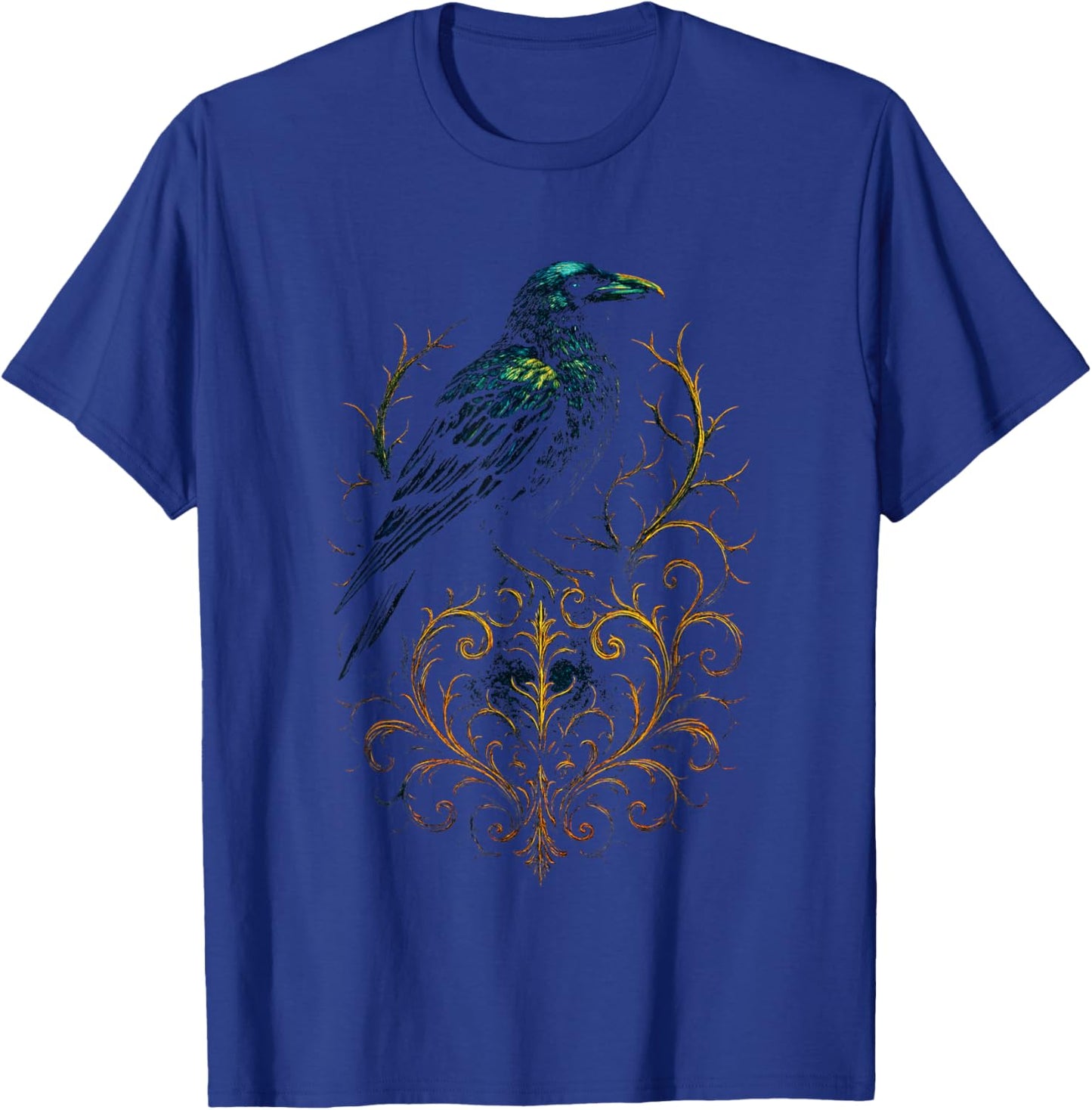 Mystical Raven - Introvert Gothic Fantasy Art T-Shirt - T-Shirt | Royal