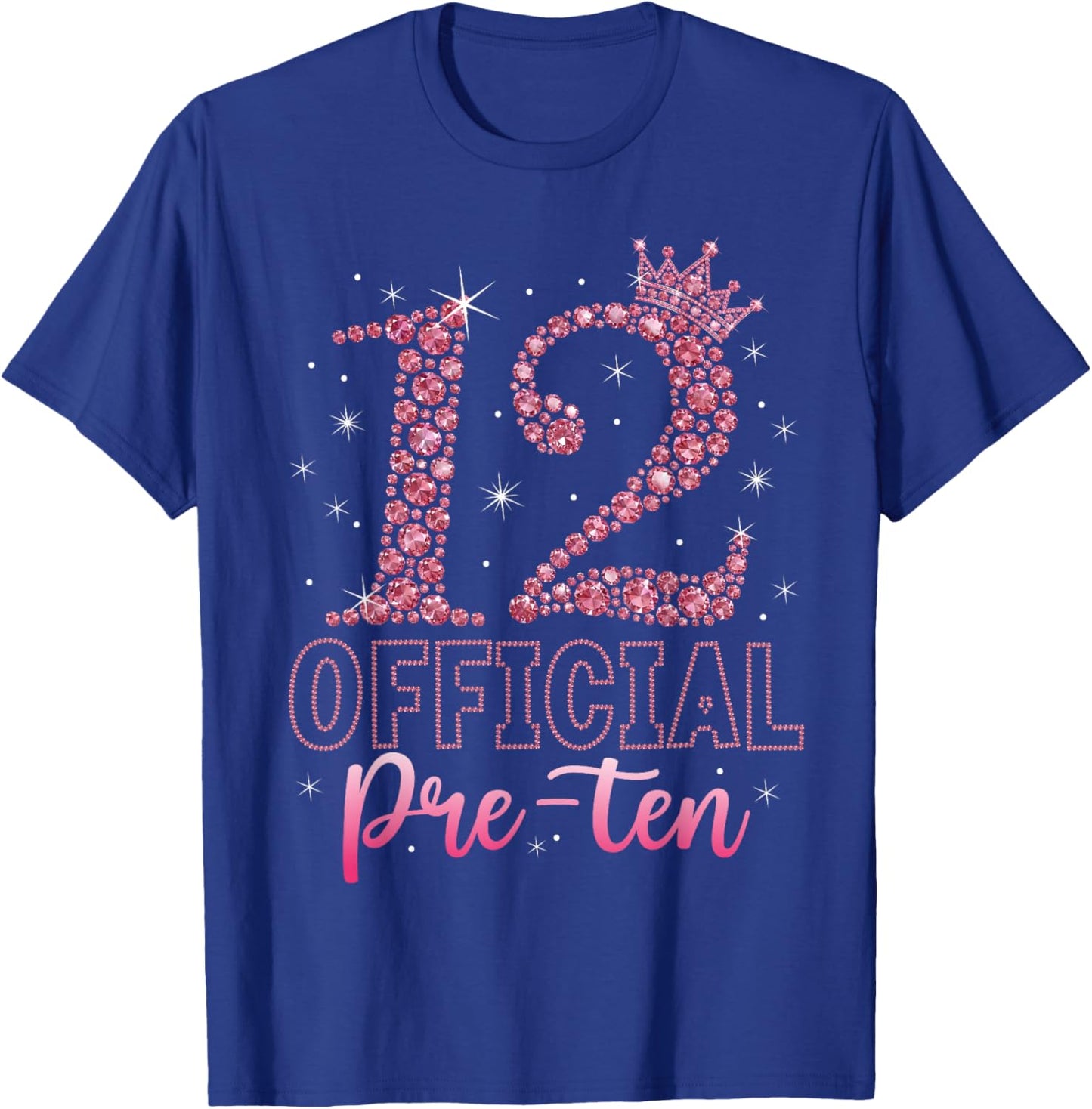 12 Official Pre-Teen Pink Crown Happy 12th Birthday for Girl T-Shirt - T-Shirt | Royal