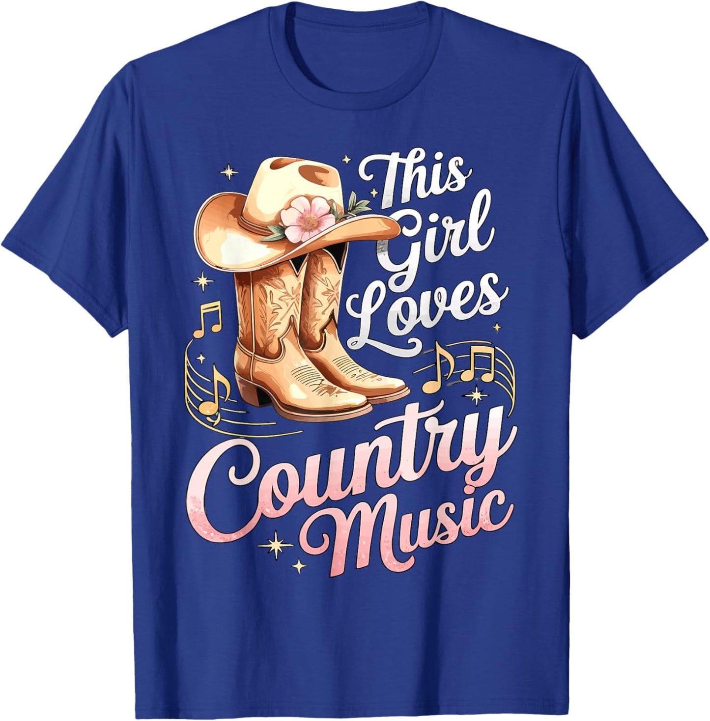 Cowgirl This Girl Loves Country Music T-Shirt - T-Shirt | Royal