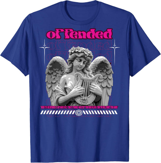 Y2K Angel Back Print Streetwear Aesthetic Hiphop Retro Urban T-Shirt - T-Shirt | Royal