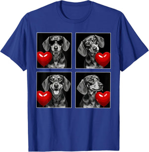 Funny Dachshund Photobooth Dog Lover Valentines T-Shirt - T-Shirt | Royal