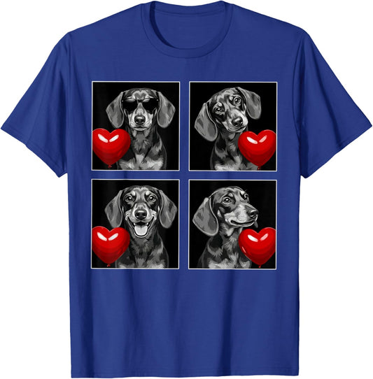 Funny Dachshund Photobooth Dog Lover Valentines T-Shirt - T-Shirt | Royal