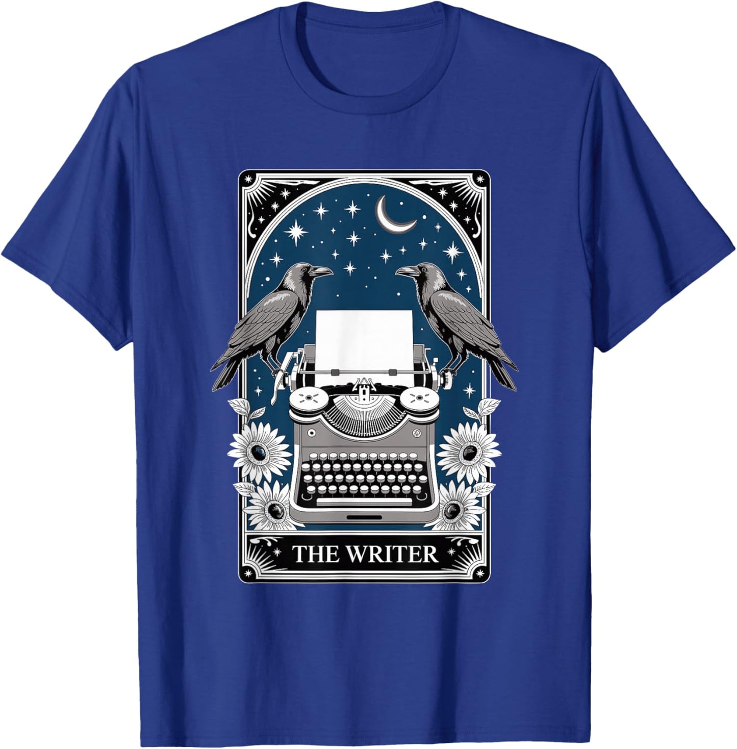 The Writer Typewriter Crow Writing Journalist Book Writer T-Shirt - T-Shirt | Royal